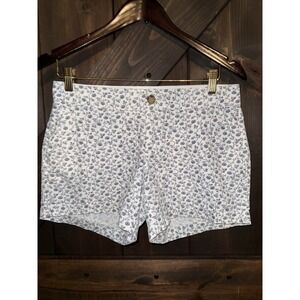Old‎ Navy Women's Shorts Sz 2 Floral White Navy Blue Chino